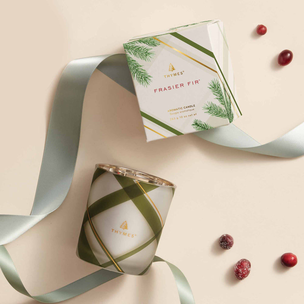 Frasier Fir® Frosted Plaid Votive Candle